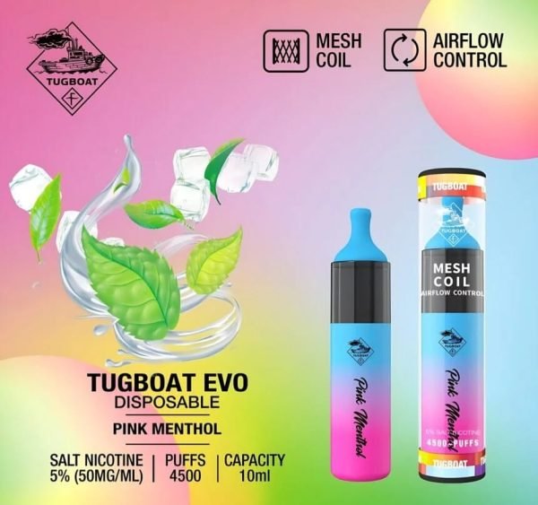 Tugboat-EVO-4500-Puffs-Pink-Menthol