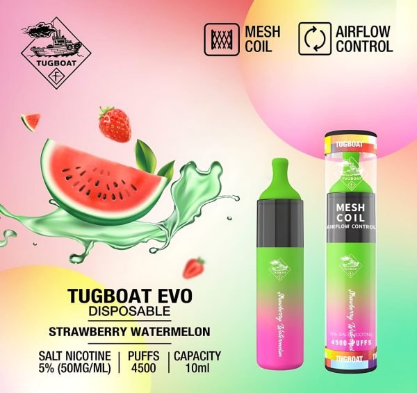 Tugboat-EVO-4500-Puffs-Strawberry-Watermelon