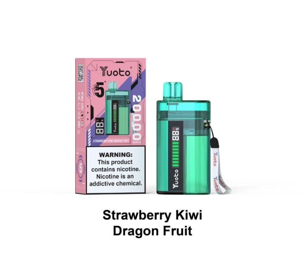 Yuoto (5) 20000 Puffs Disposable Vape Strawberry Kiwi Dragon Fruit