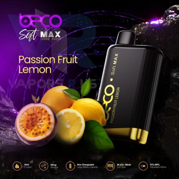 Beco Soft Max 12000 Puffs Vape Passion Fruit Lemon